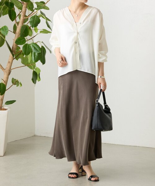 BEARDSLEY(ビアズリー)の「シアーブラウスカーデ(シャツ/ブラウス・レディース・ピンク/ホワイト/ネイビー/ブラック・FREE)」の11枚目の写真