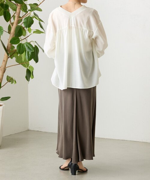 BEARDSLEY(ビアズリー)の「シアーブラウスカーデ(シャツ/ブラウス・レディース・ピンク/ホワイト/ネイビー/ブラック・FREE)」の12枚目の写真