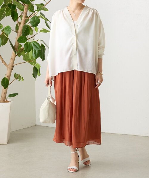 BEARDSLEY(ビアズリー)の「シアーブラウスカーデ(シャツ/ブラウス・レディース・ピンク/ホワイト/ネイビー/ブラック・FREE)」の14枚目の写真