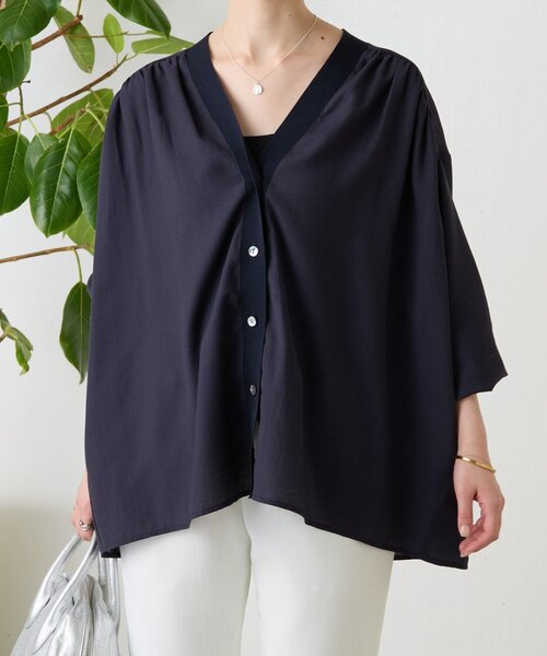 BEARDSLEY(ビアズリー)の「シアーブラウスカーデ(シャツ/ブラウス・レディース・ピンク/ホワイト/ネイビー/ブラック・FREE)」の21枚目の写真