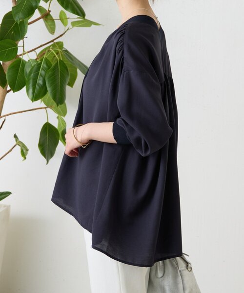 BEARDSLEY(ビアズリー)の「シアーブラウスカーデ(シャツ/ブラウス・レディース・ピンク/ホワイト/ネイビー/ブラック・FREE)」の22枚目の写真