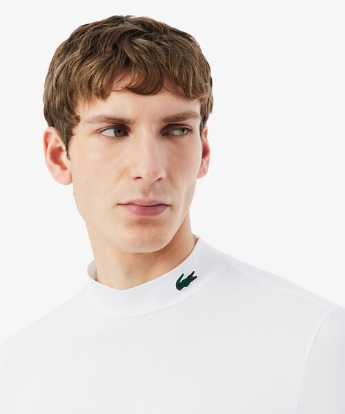LACOSTE（ラコステ）の「ウルトラドライモックネックTシャツ（Tシャツ/カットソー・メンズ・ホワイト/ネイビー・3/4/5）」の3枚目の写真