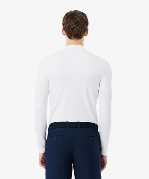 LACOSTE（ラコステ）の「ウルトラドライモックネックTシャツ（Tシャツ/カットソー・メンズ・ホワイト/ネイビー・3/4/5）」の4枚目の写真