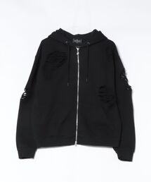 UNIIT（ユニット）の「【SEQUENZ/シークエンズ】 ダメージ加工スウェットジップパーカー フーディー（パーカー）」