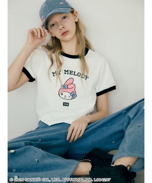 sanrio house(サンリオハウス)の「クロップド丈リンガーTシャツ(Tシャツ/カットソー・レディース・B/C/A・S/M)」の5枚目の写真