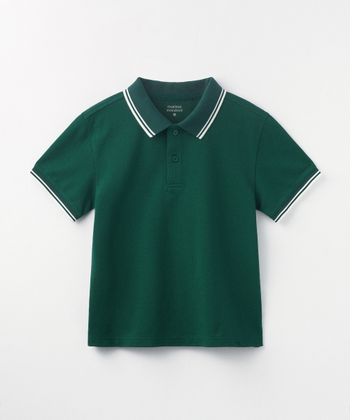 MUSINSA STANDARD KIDS（ムシンサスタンダードキッズ）の「[クールスタンダード] プレピー ピケ ポロシャツ [グリーン]（ポロシャツ・レディース・その他・130/140/150/160/120/110）」の2枚目の写真