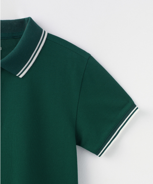 MUSINSA STANDARD KIDS（ムシンサスタンダードキッズ）の「[クールスタンダード] プレピー ピケ ポロシャツ [グリーン]（ポロシャツ・レディース・その他・130/140/150/160/120/110）」の4枚目の写真