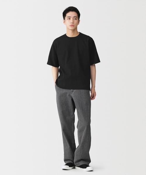無印良品（ムジルシリョウヒン）の「紳士 乾きやすい洗えるリブ編み半袖ニットＴシャツ（ニット/セーター・メンズ・ブラック/ブルー系/ライトグレー・M/S/XL/L）」の13枚目の写真