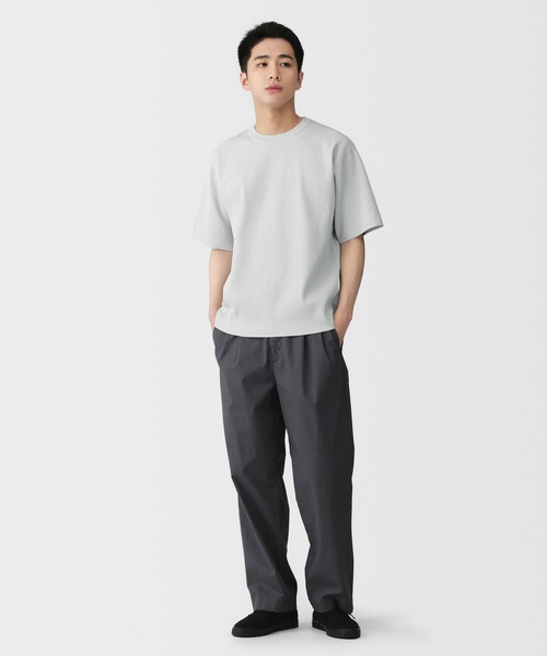 無印良品（ムジルシリョウヒン）の「紳士 乾きやすい洗えるリブ編み半袖ニットＴシャツ（ニット/セーター・メンズ・ブラック/ブルー系/ライトグレー・M/S/XL/L）」の11枚目の写真