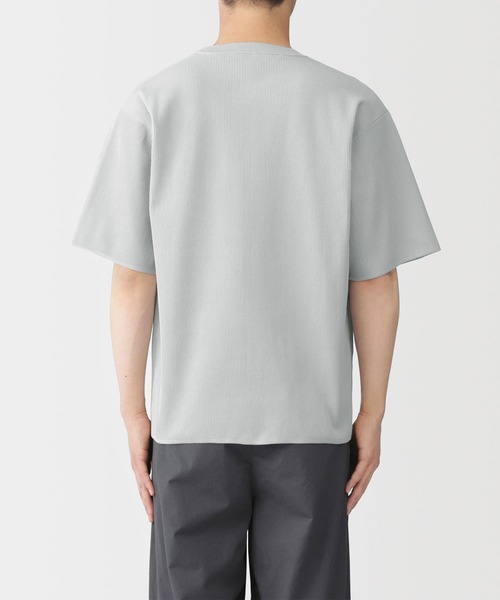 無印良品（ムジルシリョウヒン）の「紳士 乾きやすい洗えるリブ編み半袖ニットＴシャツ（ニット/セーター・メンズ・ブラック/ブルー系/ライトグレー・M/S/XL/L）」の8枚目の写真