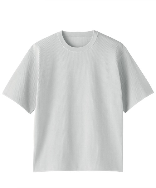 無印良品（ムジルシリョウヒン）の「紳士 乾きやすい洗えるリブ編み半袖ニットＴシャツ（ニット/セーター・メンズ・ブラック/ブルー系/ライトグレー・M/S/XL/L）」の12枚目の写真