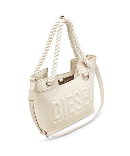 DIESEL（ディーゼル）の「ウィメンズ ショッパーバッグ XS DSL 3D SHOPPER XS（トートバッグ・レディース・オフホワイト/ブラック・UNI）」の6枚目の写真