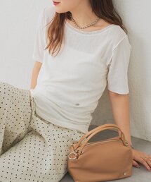 サイドギャザーシアーTシャツ