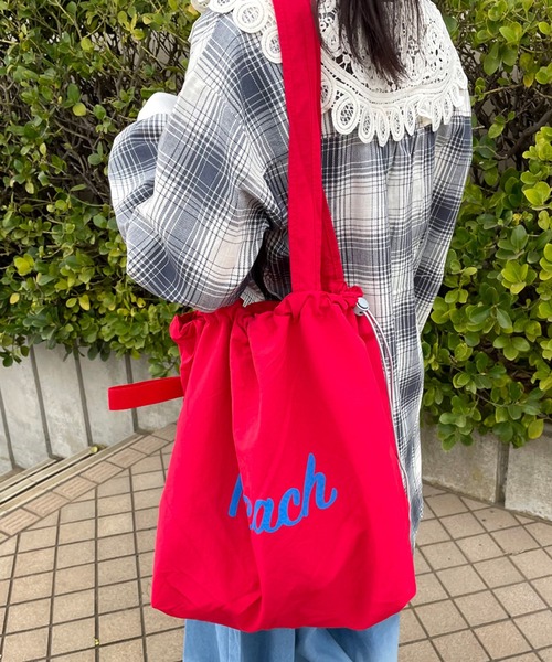 CRB(シーアールビー)の「配色ロゴトートバッグ(トートバッグ・レディース・ホワイト×ピンク/ラベンダー/イエロー/ブラック/ホワイト×ブラック/レッド・F)」の15枚目の写真