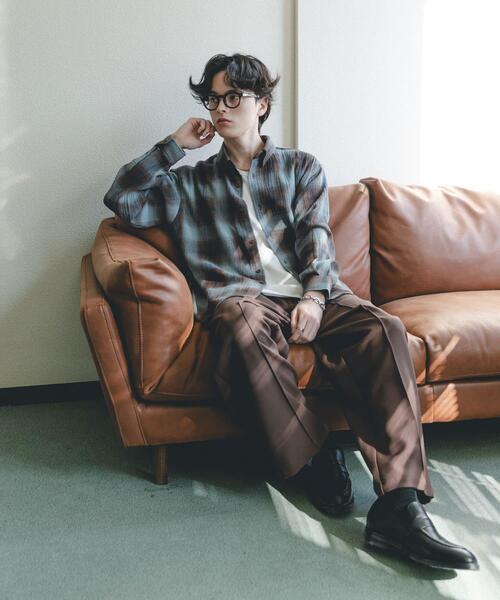 SENSE OF PLACE by URBAN RESEARCH（センスオブプレイスバイアーバンリサーチ）の「オンブレーチェックレギュラーカラーシャツ（シャツ/ブラウス・メンズ・イエロー/ブラック/ブルー・MEDIUM/LARGE）」の7枚目の写真