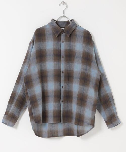 SENSE OF PLACE by URBAN RESEARCH（センスオブプレイスバイアーバンリサーチ）の「オンブレーチェックレギュラーカラーシャツ（シャツ/ブラウス・メンズ・イエロー/ブラック/ブルー・MEDIUM/LARGE）」の13枚目の写真