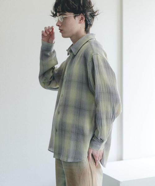 SENSE OF PLACE by URBAN RESEARCH（センスオブプレイスバイアーバンリサーチ）の「オンブレーチェックレギュラーカラーシャツ（シャツ/ブラウス・メンズ・イエロー/ブラック/ブルー・MEDIUM/LARGE）」の22枚目の写真