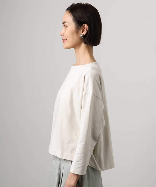 MICHEL KLEIN(ミッシェル・クラン)の「タックデザイン バスクTシャツ(Tシャツ/カットソー・レディース・アイボリー/ブルー・40/38)」の22枚目の写真
