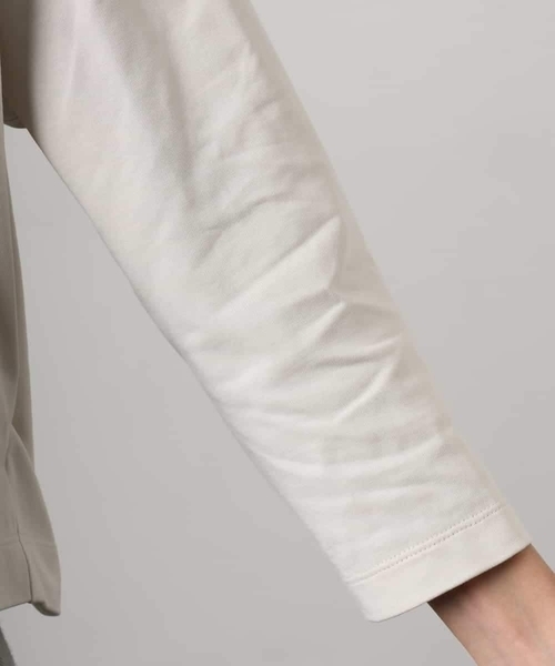 MICHEL KLEIN(ミッシェル・クラン)の「タックデザイン バスクTシャツ(Tシャツ/カットソー・レディース・アイボリー/ブルー・40/38)」の5枚目の写真
