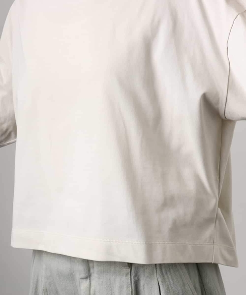 MICHEL KLEIN(ミッシェル・クラン)の「タックデザイン バスクTシャツ(Tシャツ/カットソー・レディース・アイボリー/ブルー・40/38)」の6枚目の写真