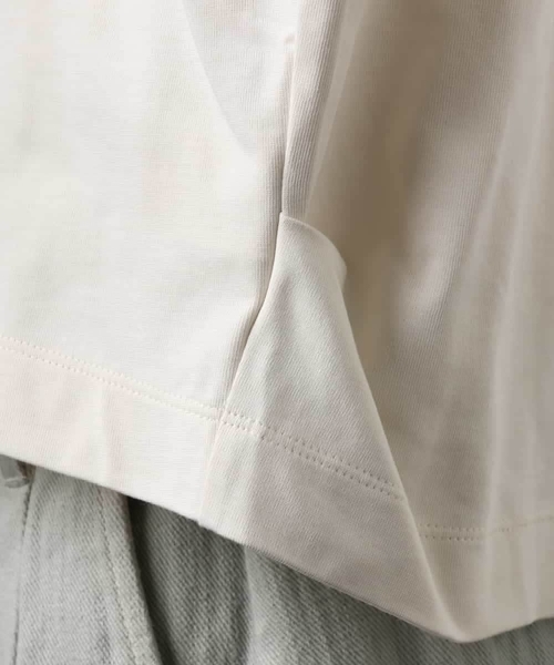 MICHEL KLEIN(ミッシェル・クラン)の「タックデザイン バスクTシャツ(Tシャツ/カットソー・レディース・アイボリー/ブルー・40/38)」の7枚目の写真