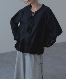 【refinedworks】裾レース × バルーン シルエット ブラウス