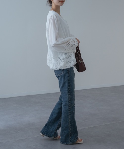 refinedworks(リファインドワークス)の「【refinedworks】裾レース × バルーン シルエット ブラウス(シャツ/ブラウス・レディース・ホワイト/ブラック・FREE)」の12枚目の写真