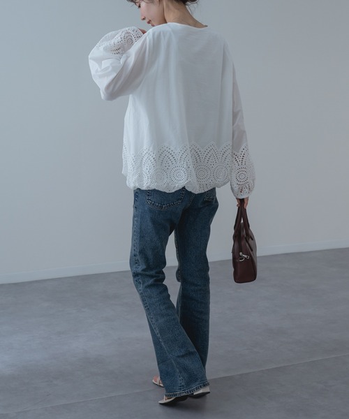 refinedworks(リファインドワークス)の「【refinedworks】裾レース × バルーン シルエット ブラウス(シャツ/ブラウス・レディース・ホワイト/ブラック・FREE)」の15枚目の写真