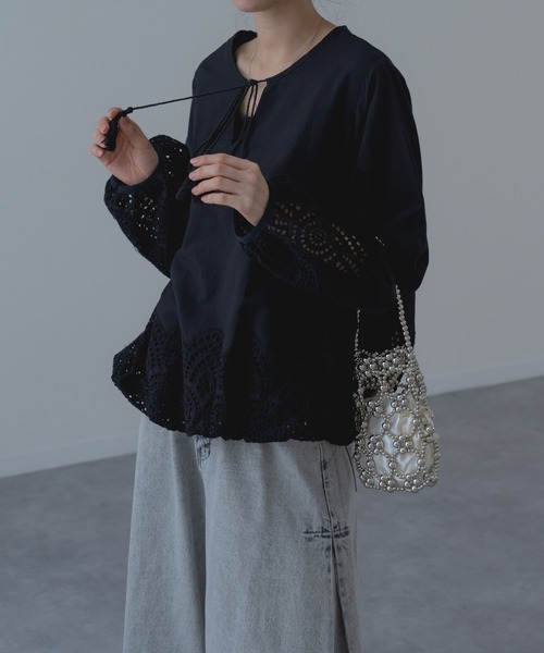 refinedworks(リファインドワークス)の「【refinedworks】裾レース × バルーン シルエット ブラウス(シャツ/ブラウス・レディース・ホワイト/ブラック・FREE)」の16枚目の写真