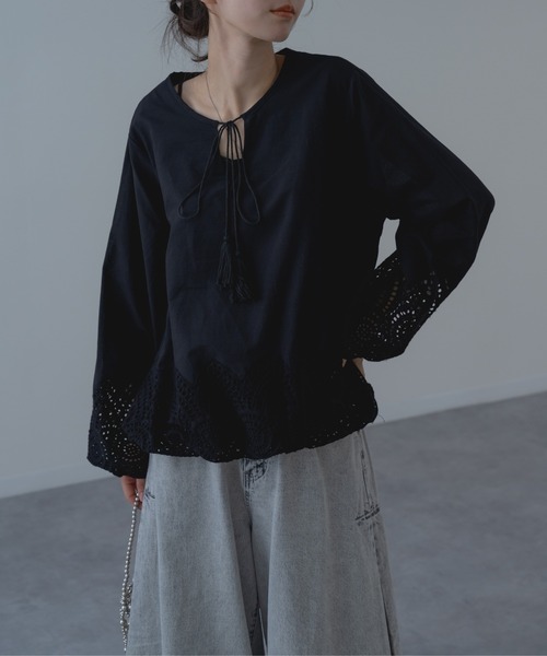 refinedworks(リファインドワークス)の「【refinedworks】裾レース × バルーン シルエット ブラウス(シャツ/ブラウス・レディース・ホワイト/ブラック・FREE)」の18枚目の写真