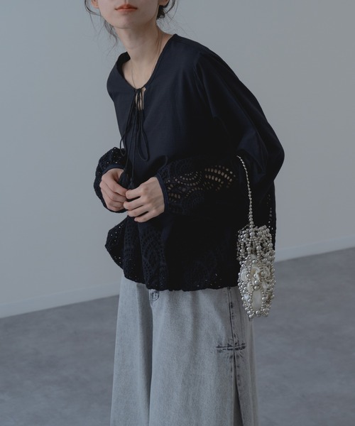 refinedworks(リファインドワークス)の「【refinedworks】裾レース × バルーン シルエット ブラウス(シャツ/ブラウス・レディース・ホワイト/ブラック・FREE)」の19枚目の写真