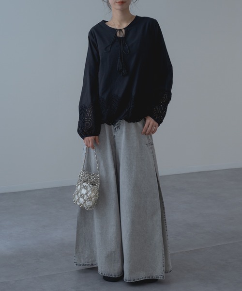 refinedworks(リファインドワークス)の「【refinedworks】裾レース × バルーン シルエット ブラウス(シャツ/ブラウス・レディース・ホワイト/ブラック・FREE)」の7枚目の写真