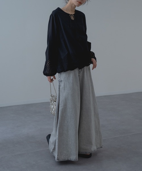 refinedworks(リファインドワークス)の「【refinedworks】裾レース × バルーン シルエット ブラウス(シャツ/ブラウス・レディース・ホワイト/ブラック・FREE)」の20枚目の写真
