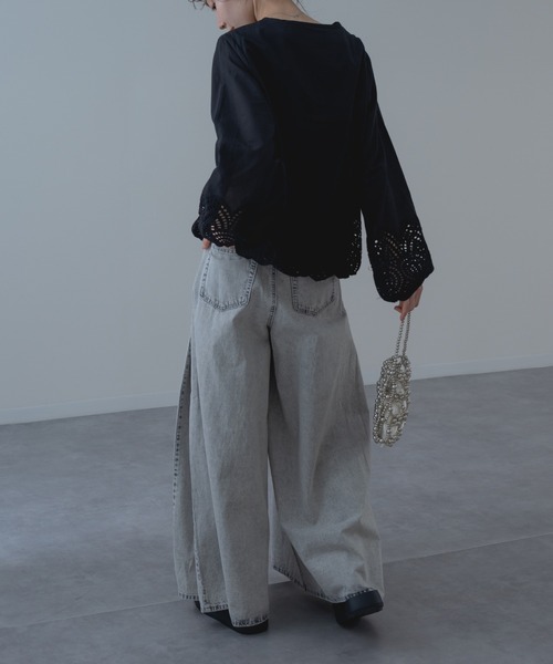 refinedworks(リファインドワークス)の「【refinedworks】裾レース × バルーン シルエット ブラウス(シャツ/ブラウス・レディース・ホワイト/ブラック・FREE)」の22枚目の写真