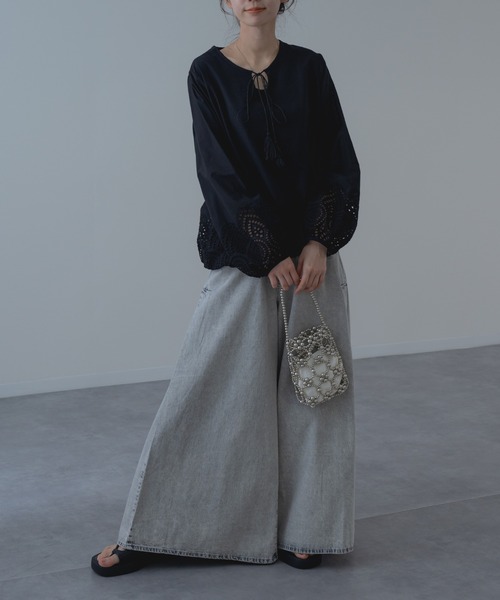 refinedworks(リファインドワークス)の「【refinedworks】裾レース × バルーン シルエット ブラウス(シャツ/ブラウス・レディース・ホワイト/ブラック・FREE)」の8枚目の写真