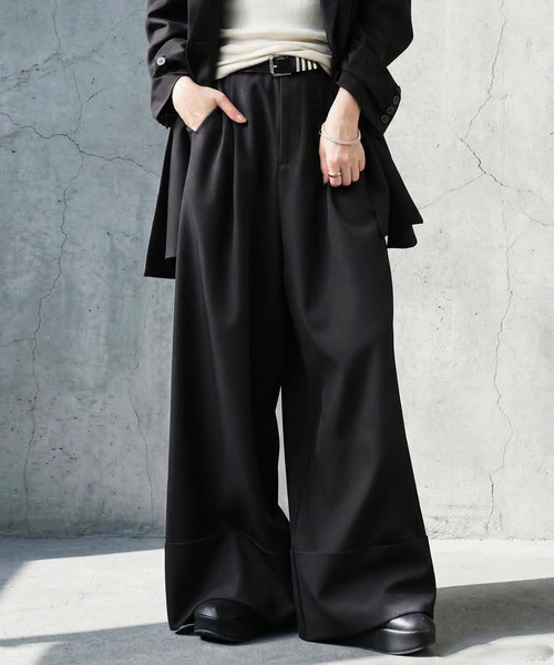 antiqua(アンティカ)の「ワイド タックパンツ(その他パンツ・レディース・ブラック・ONESIZE/TL)」の3枚目の写真