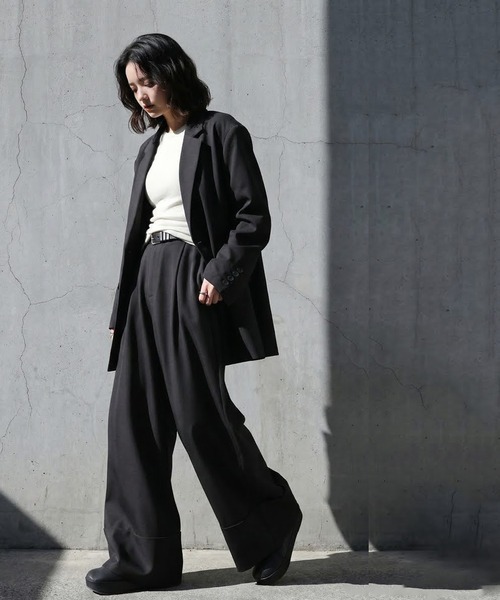 antiqua(アンティカ)の「ワイド タックパンツ(その他パンツ・レディース・ブラック・ONESIZE/TL)」の6枚目の写真