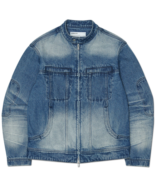 NOMANUAL(NOMANUAL)の「WASHED DENIM RIDER JACKET - WASHED BLUE(デニムジャケット・レディース・その他・X-LARGE/LARGE/MEDIUM)」の1枚目の写真