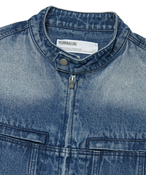 NOMANUAL(NOMANUAL)の「WASHED DENIM RIDER JACKET - WASHED BLUE(デニムジャケット・レディース・その他・X-LARGE/LARGE/MEDIUM)」の3枚目の写真