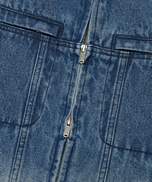 NOMANUAL(NOMANUAL)の「WASHED DENIM RIDER JACKET - WASHED BLUE(デニムジャケット・レディース・その他・X-LARGE/LARGE/MEDIUM)」の4枚目の写真