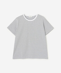 handvaerk | handvaerk | 60/2 クルーネック半袖Tシャツ STRIPE WOMEN(Tシャツ/カットソー)