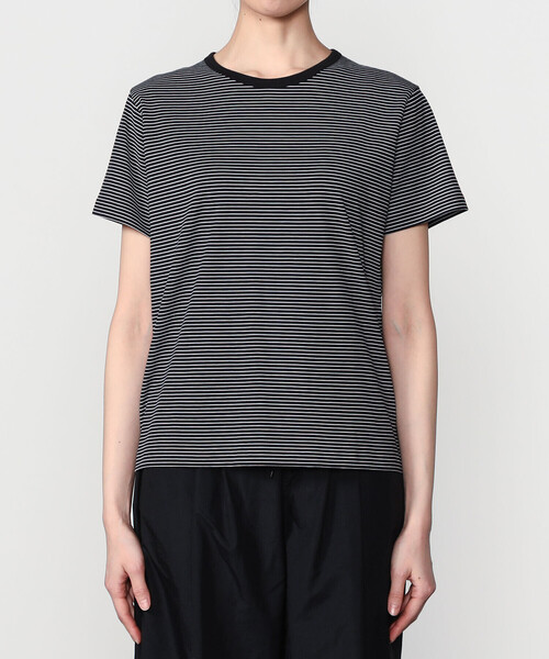 handvaerk（ハンドバーク）の「handvaerk | 60/2 クルーネック半袖Tシャツ STRIPE WOMEN（Tシャツ/カットソー・レディース・ホワイト系その他/ブラック系その他・M/S）」の6枚目の写真