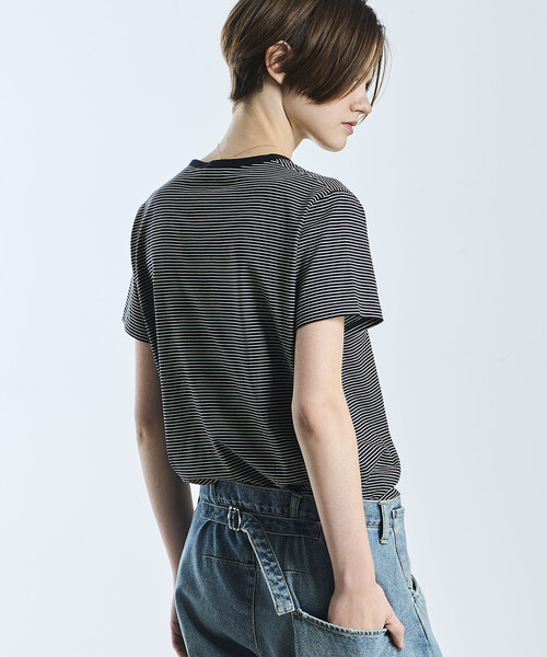 handvaerk（ハンドバーク）の「handvaerk | 60/2 クルーネック半袖Tシャツ STRIPE WOMEN（Tシャツ/カットソー・レディース・ホワイト系その他/ブラック系その他・M/S）」の12枚目の写真