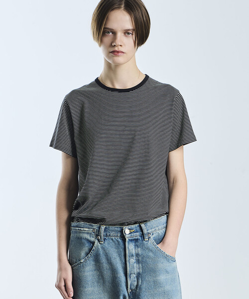 handvaerk(ハンドバーク)の「handvaerk | 60/2 クルーネック半袖Tシャツ STRIPE WOMEN(Tシャツ/カットソー・レディース・ホワイト系その他/ブラック系その他・M/S)」の16枚目の写真