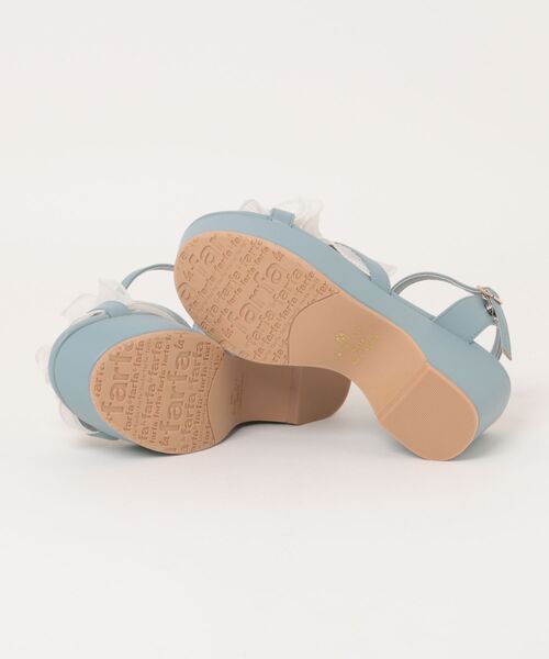 la farfa SHOES（ラ・ファーファ シューズ）の「la farfa shoes フリルリボン 厚底サンダル（サンダル・レディース・アイボリー/ブラック/ブルー・XL/LL/L/M）」の5枚目の写真