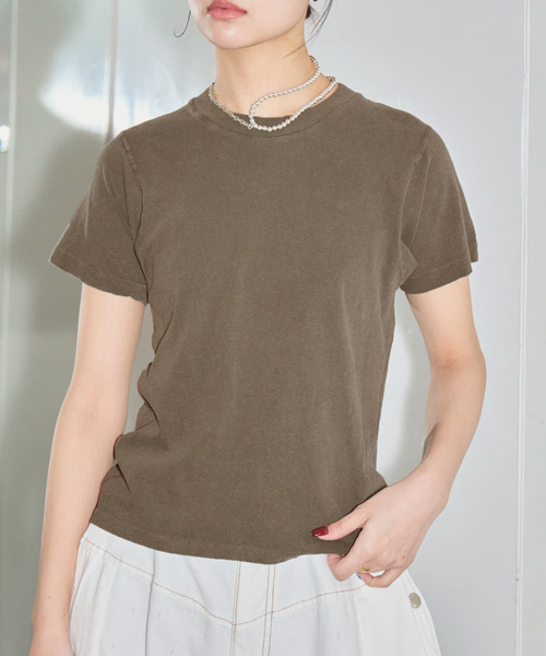 CITYSHOP（シティーショップ）の「ASHER AMELIA VINTAGE TEE L232-J101：Tシャツ（Tシャツ/カットソー・レディース・カーキ・SMALL）」の6枚目の写真