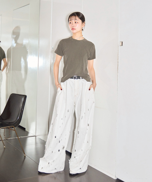 CITYSHOP（シティーショップ）の「ASHER AMELIA VINTAGE TEE L232-J101：Tシャツ（Tシャツ/カットソー・レディース・カーキ・SMALL）」の7枚目の写真