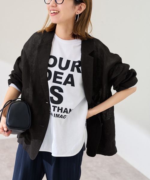 FRAMeWORK（フレームワーク）の「LINENメッシュジャケット（テーラードジャケット・レディース・ベージュ/ブラック・38/36）」の13枚目の写真