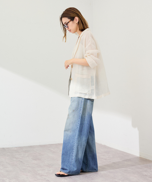 FRAMeWORK（フレームワーク）の「LINENメッシュジャケット（テーラードジャケット・レディース・ベージュ/ブラック・38/36）」の17枚目の写真