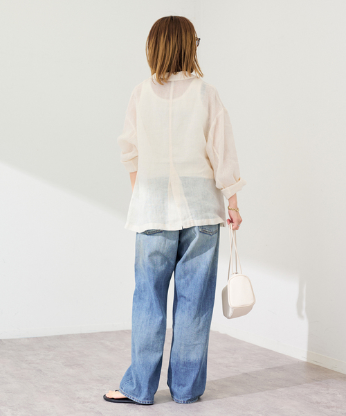 FRAMeWORK（フレームワーク）の「LINENメッシュジャケット（テーラードジャケット・レディース・ベージュ/ブラック・38/36）」の18枚目の写真